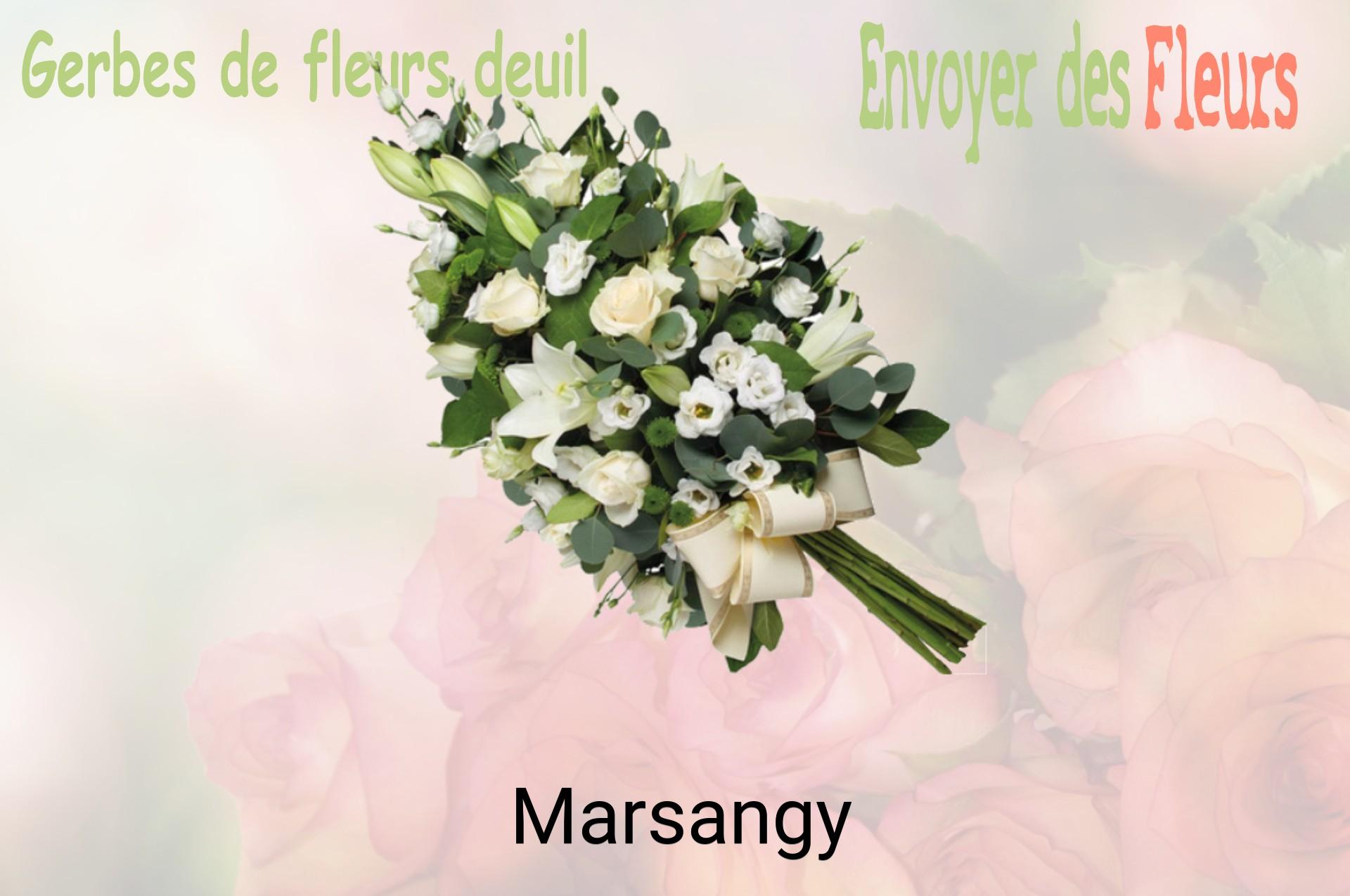 Gerbe de fleurs de deuil livrée à Marsangy